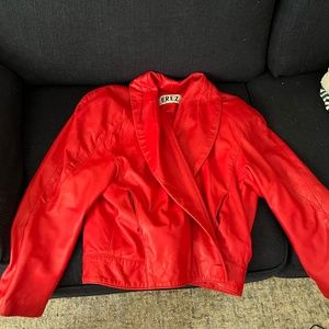 Vintage EREZ red leather jacket